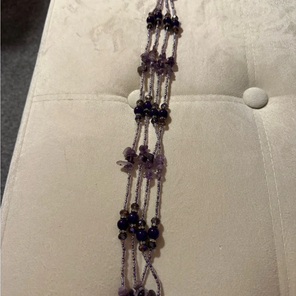 Beautiful Handmade 55inch amethyst necklace - Picture 3 of 4